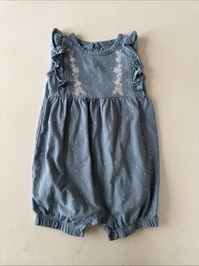 Carter's - Light Blue Polka Dot Baby Romper